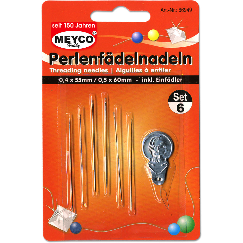 Meyco Perlenfädel-Nadeln auf Blisterkarte, 6er Set - mahina