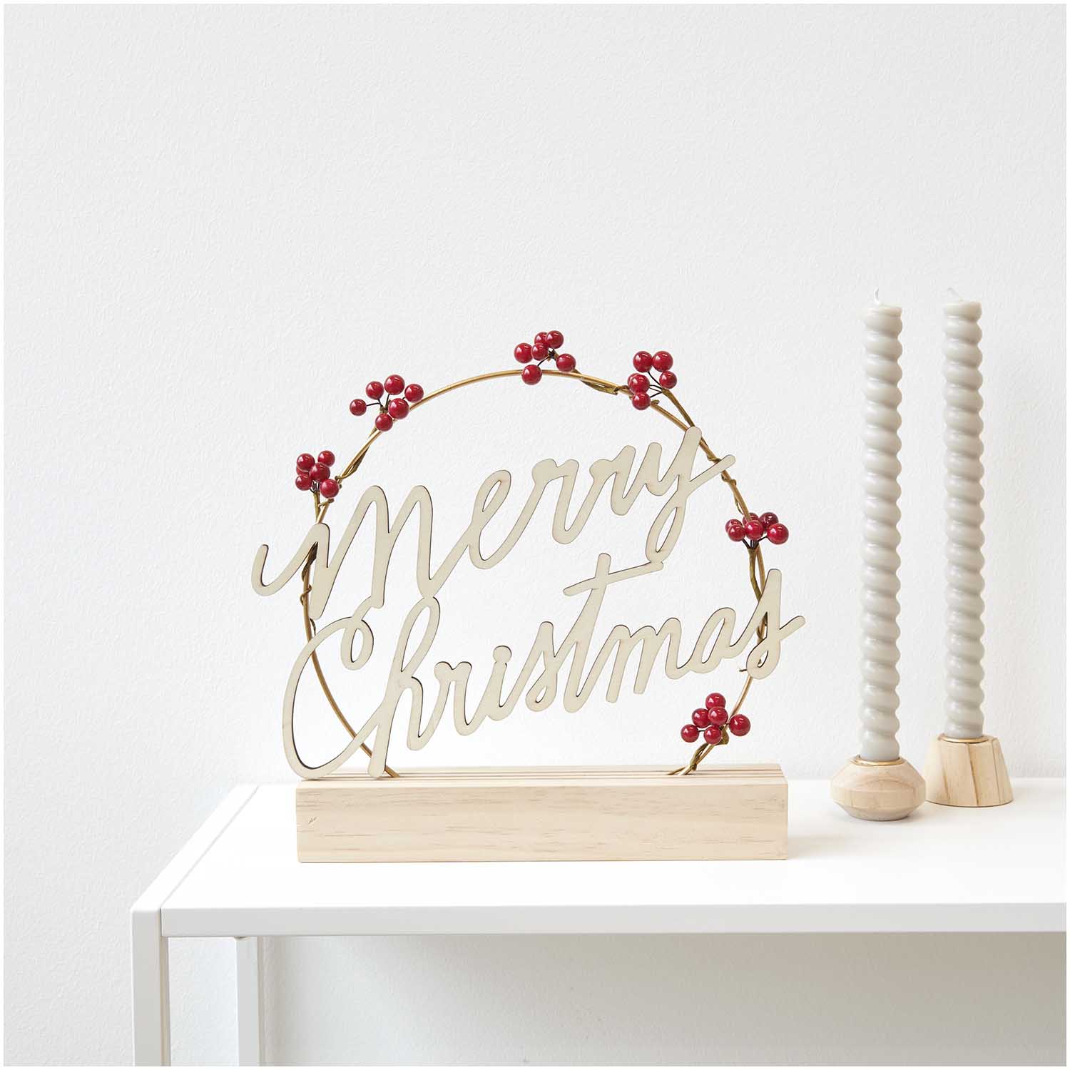 Rico Design Holzschriftzug magnetisch "Merry Christmas", 28,5x18,5cm - mahina
