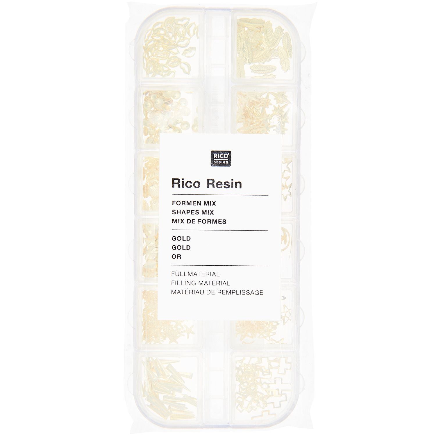Füllmaterial für Resin Formen Mix Gold, 12x8g - mahina