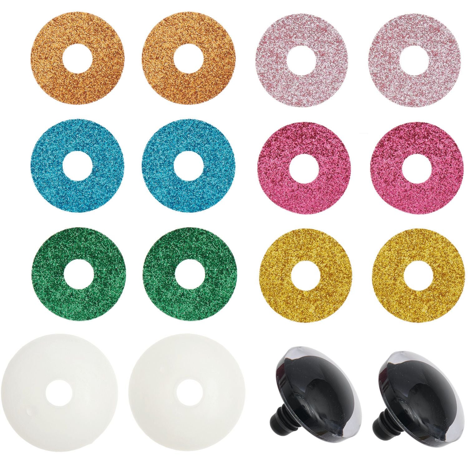 Sicherheitsaugen-Set für Kuscheltiere 30mm 1 Paar, 6 Farben - mahina