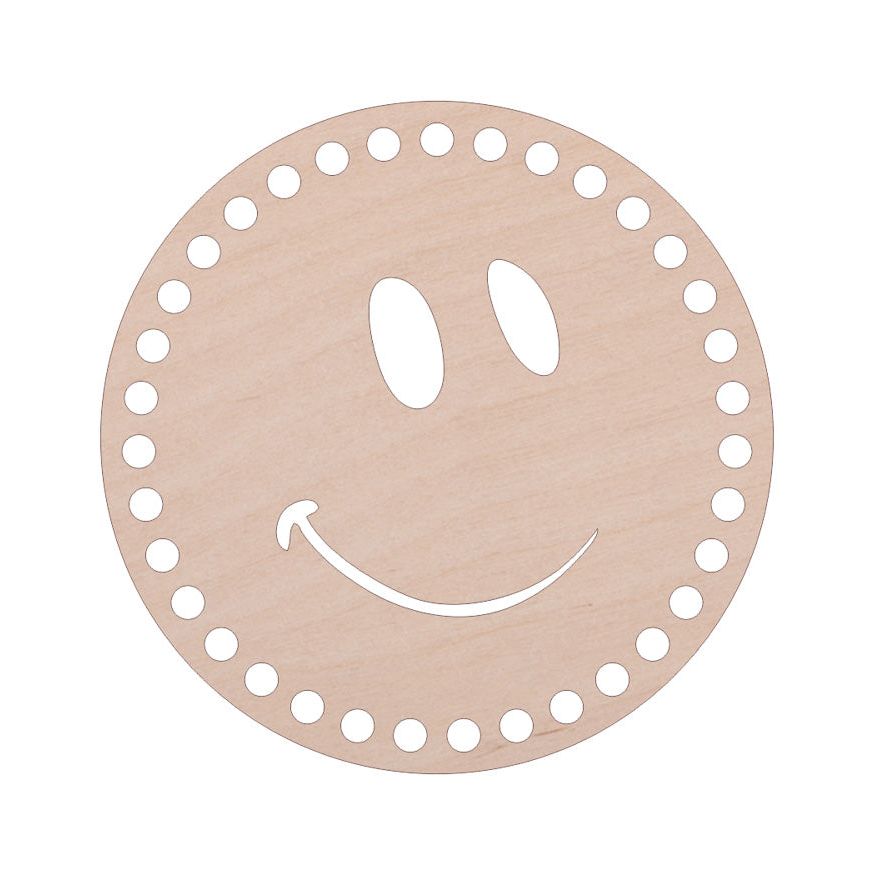Holzdeckel für Häkelkorb "Smiley", verschiedene Größen - mahina