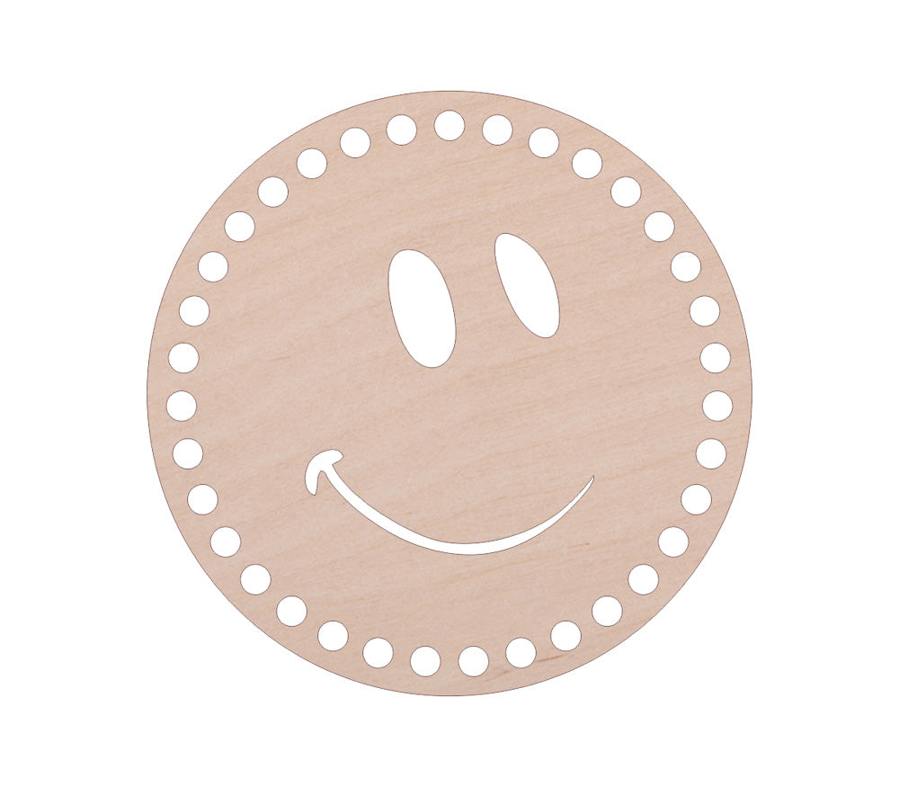 Holz-Deckel für Häkelkorb "Smiley", verschiedene Größen - MAHINA