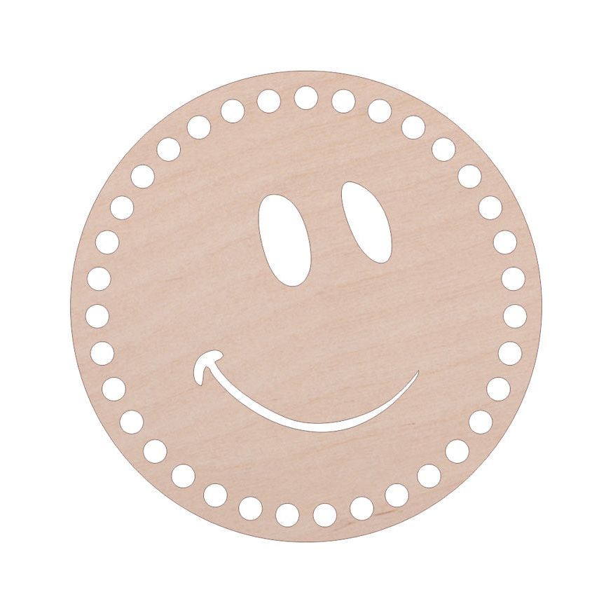 Holz-Deckel für Häkelkorb "Smiley", verschiedene Größen - MAHINA