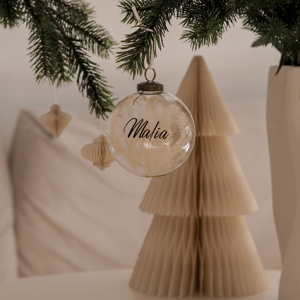 Weihnachtskugel personalisiert aus Glas - mahina