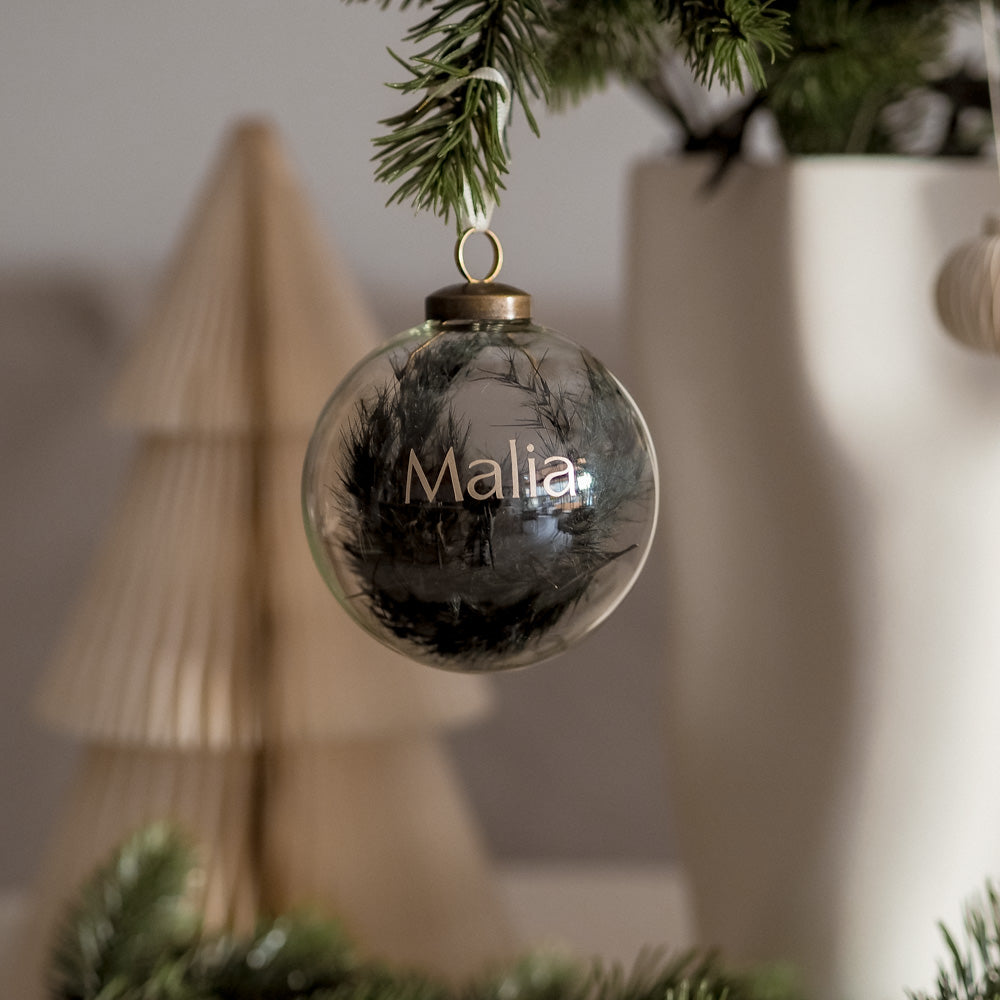 Weihnachtskugel personalisiert aus Glas - mahina
