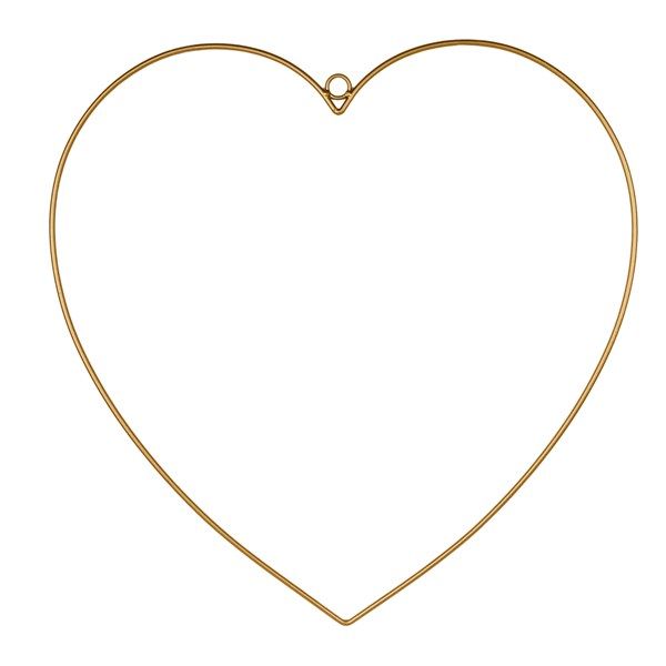 Metall Herz hängend in gold, 30cm - mahina