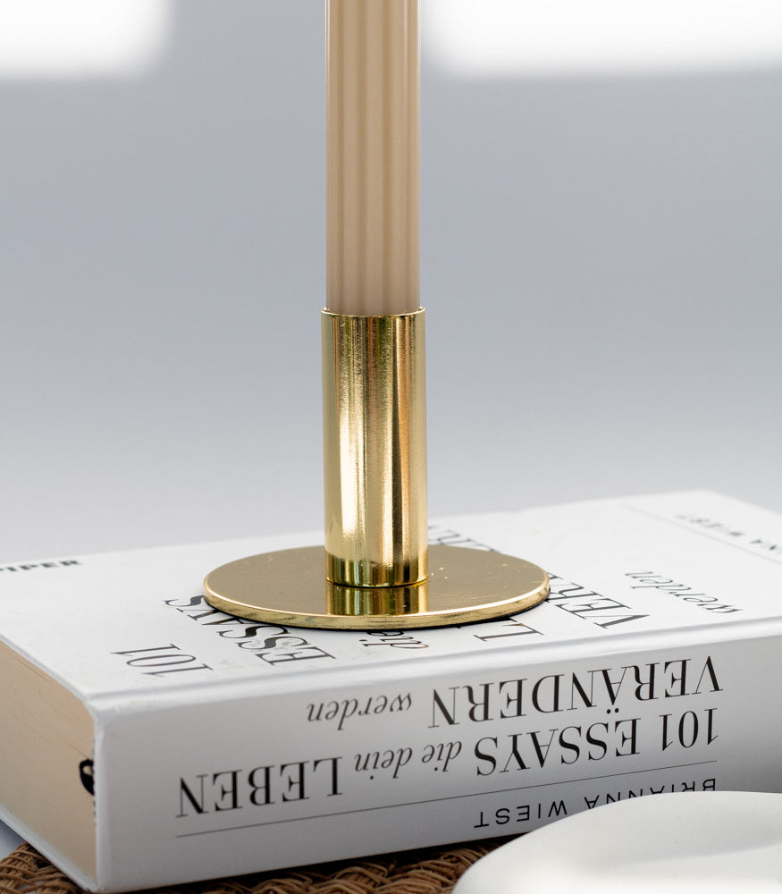 Metall Kerzenhalter in gold, 8x7cm - MAHINA