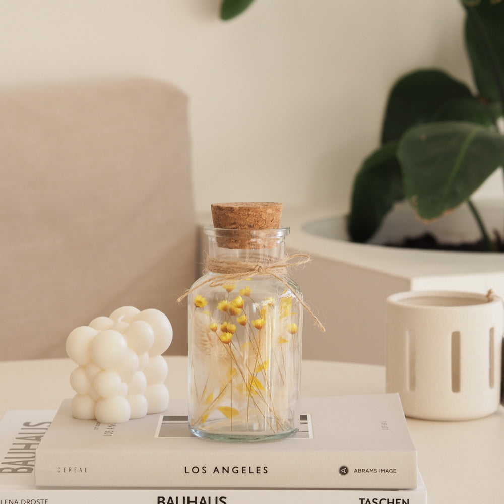 Personalisierbares Korkenglas mit Trockenblumen "Wild Summer" 3 Größen - mahina