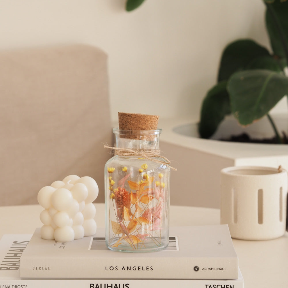 Personalisierbares Korkenglas mit Trockenblumen "Wild Crush" 3 Größen - mahina