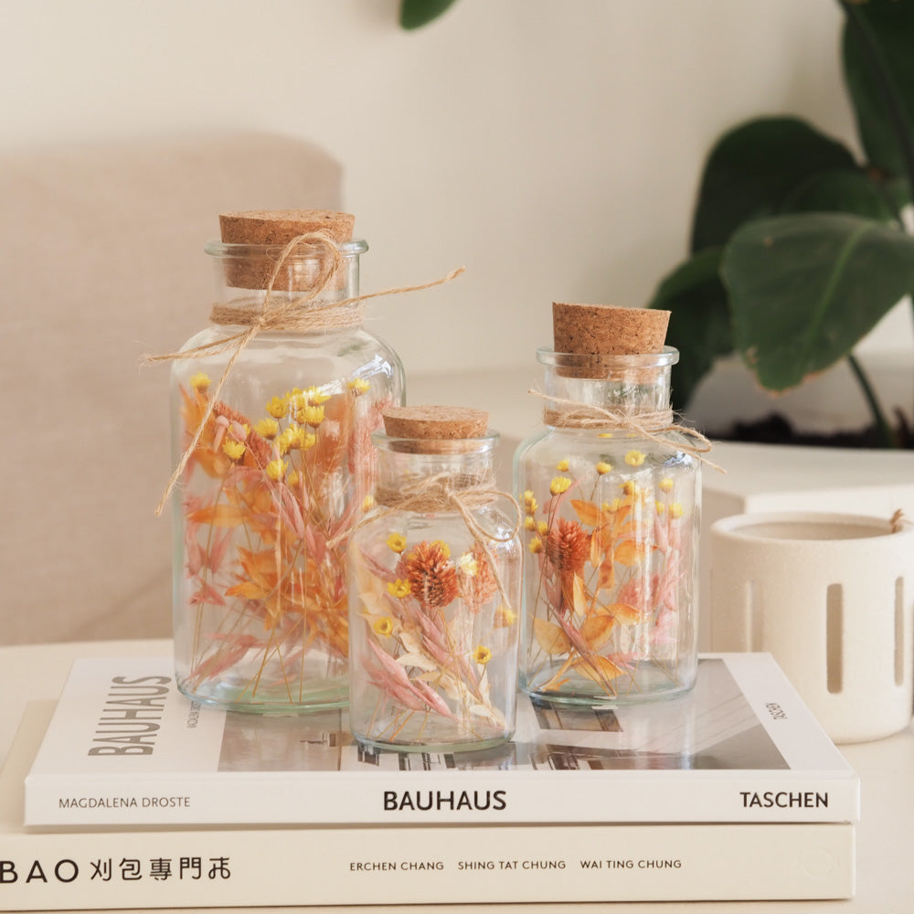 Personalisierbares Korkenglas mit Trockenblumen "Wild Crush" 3 Größen - mahina