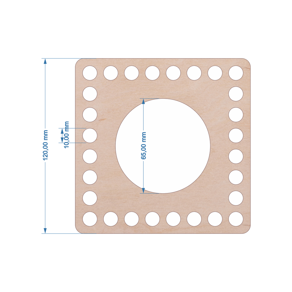 Holzdeckel "Quadrat" für Taschentuch-Box zum Häkeln - MAHINA