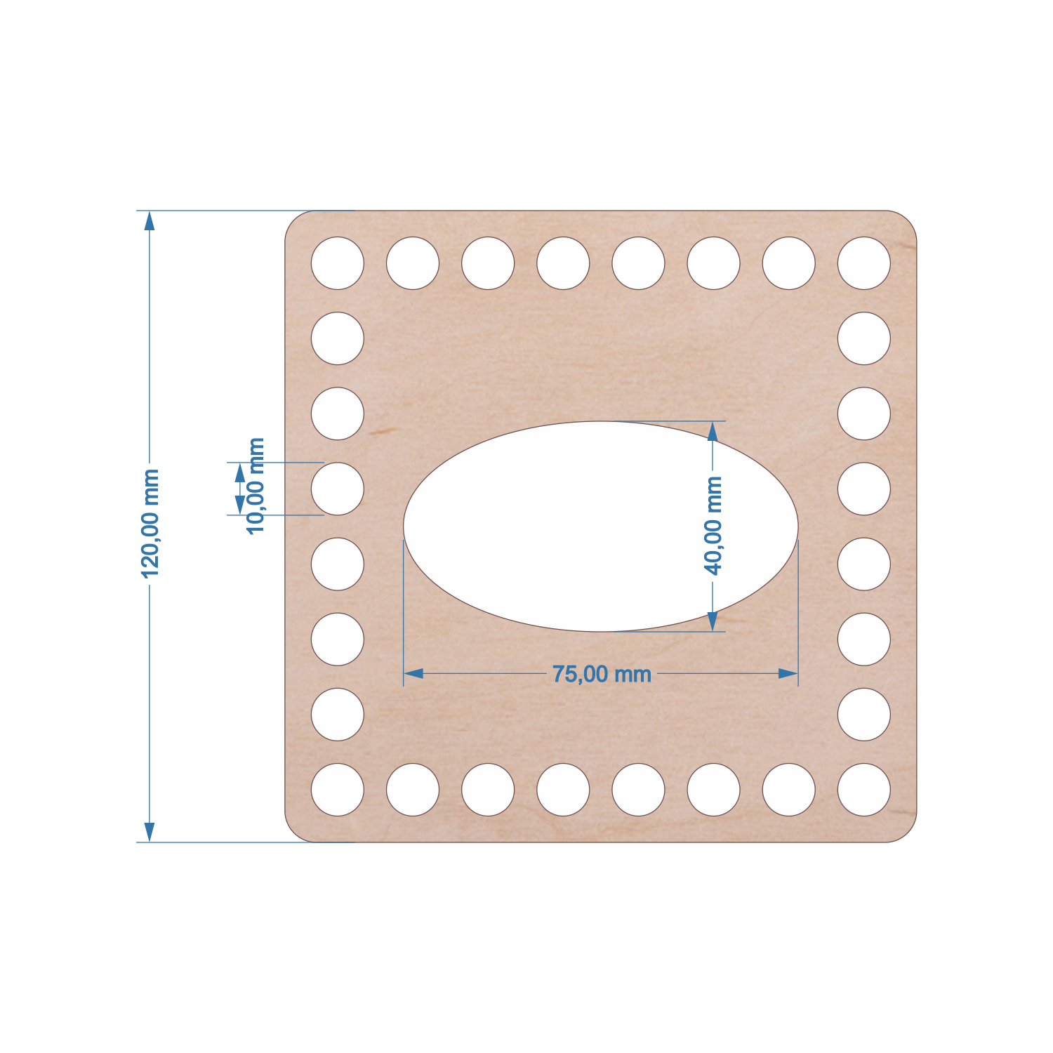 MAHINA - Holzdeckel Quadrat für Taschentuch-Box zum Häkeln