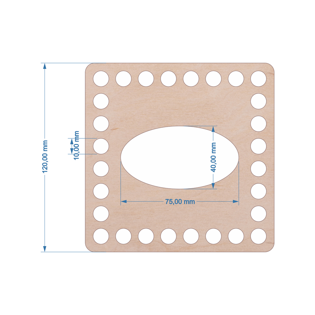 Holzdeckel "Quadrat" für Taschentuch-Box zum Häkeln - MAHINA