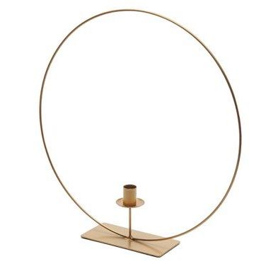 Metallring mit Kerzenhalter stehend in gold, 30cm - mahina
