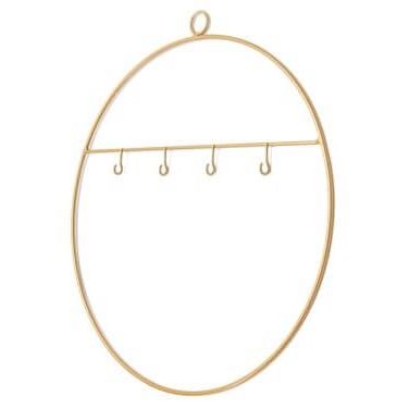 Metallring mit Haken hängend in gold, 30cm - mahina