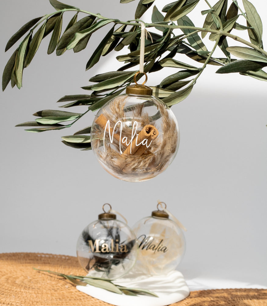 Weihnachtskugel personalisiert, aus Glas - MAHINA