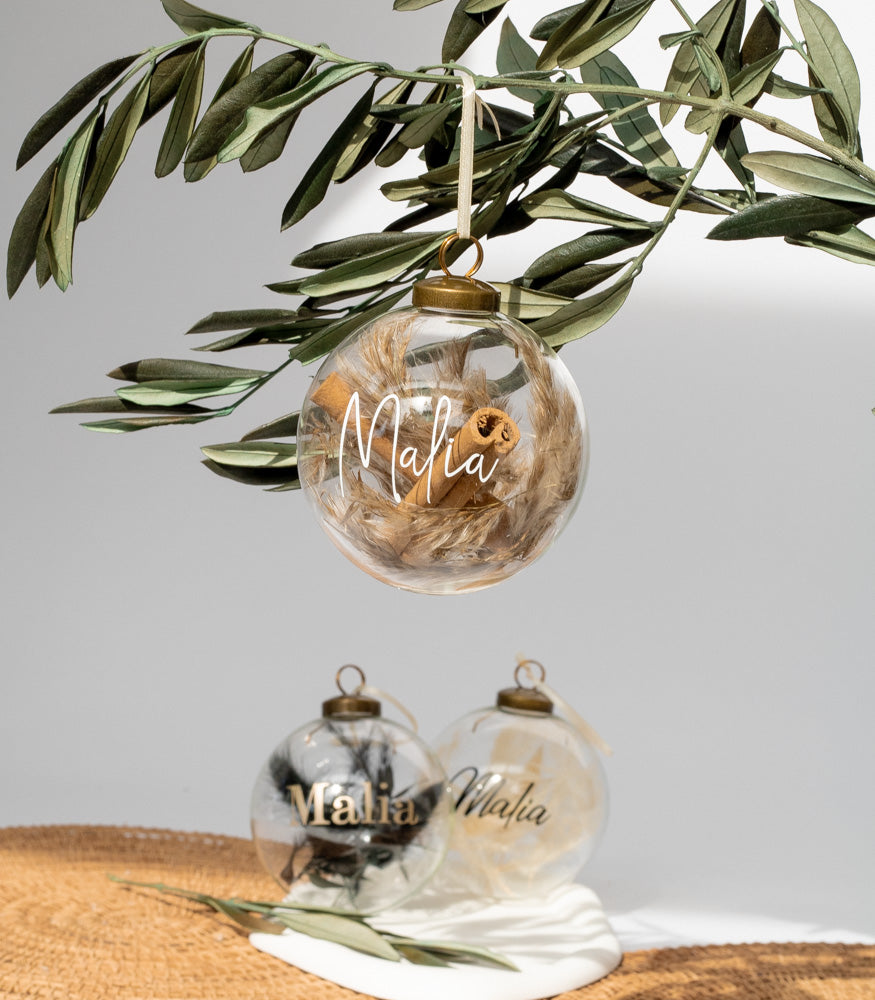 Weihnachtskugel personalisiert, aus Glas - MAHINA