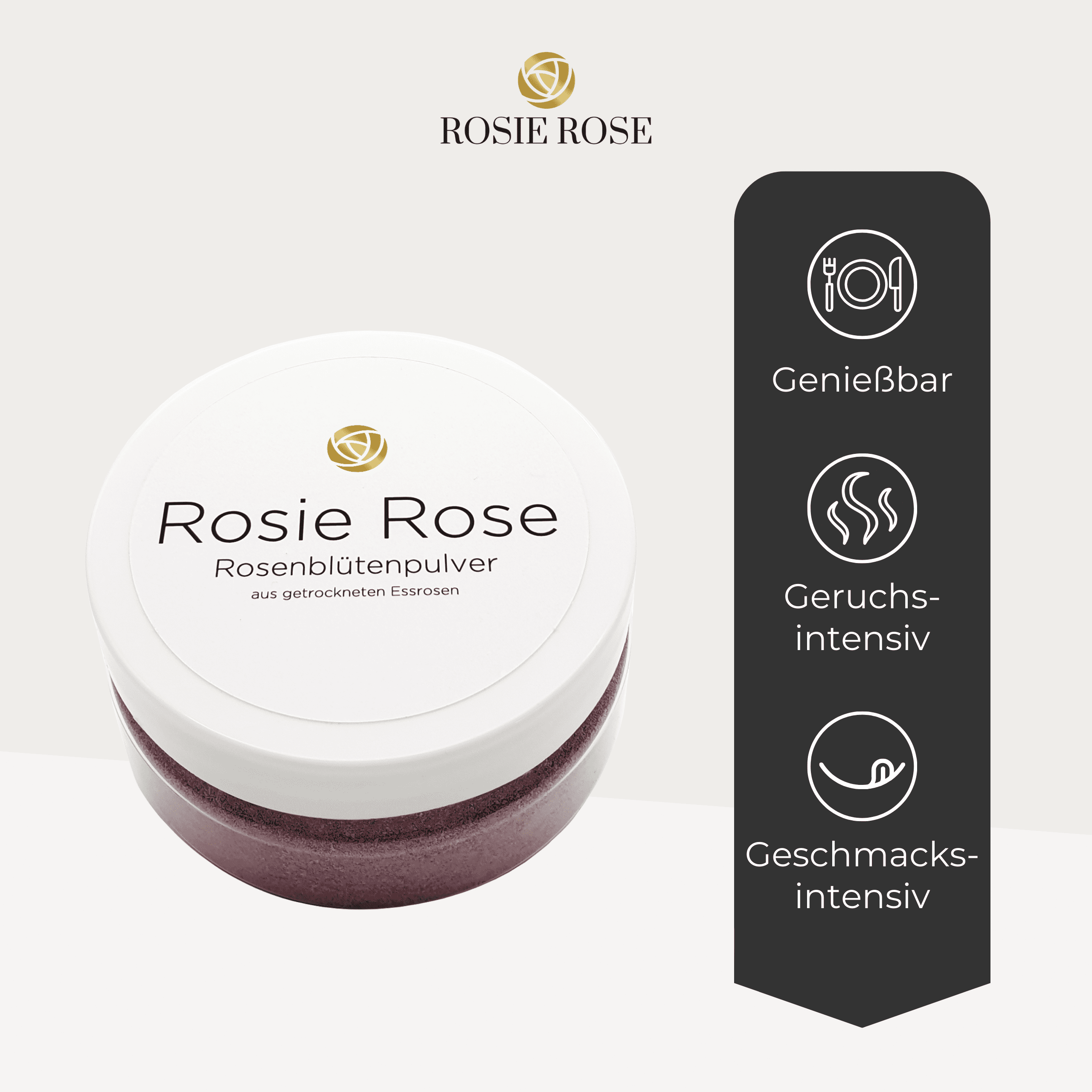Essbare Blüten "Damaszener Rosenblütenpulver" 30g - mahina