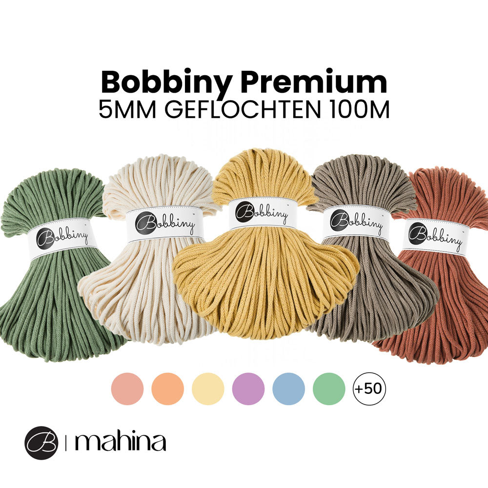 Bobbiny PREMIUM Flechtkordel 5mm geflochten 100m - mahina