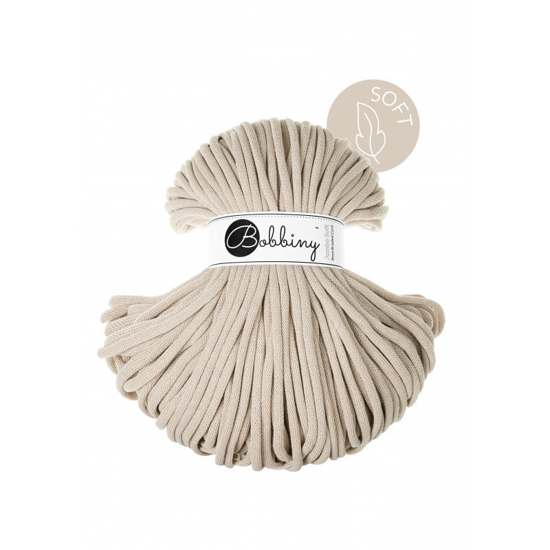 Bobbiny JUMBO SOFT Flechtkordel 8mm geflochten Beige 100m - mahina