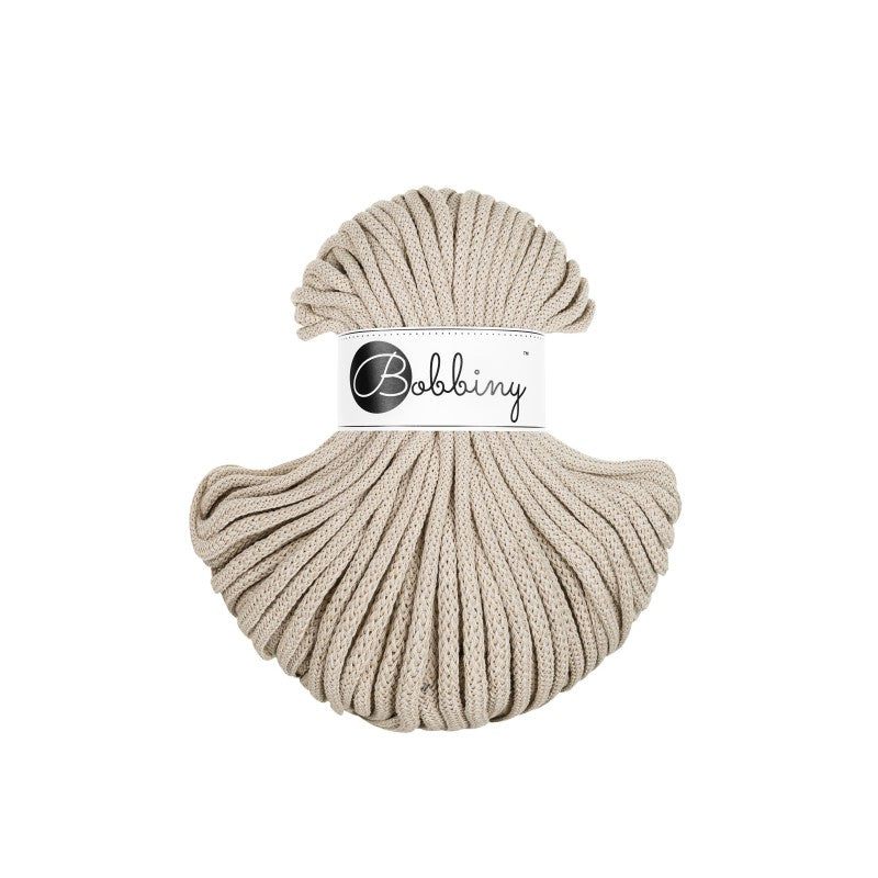 Bobbiny PREMIUM Flechtkordel 5mm geflochten Beige 50m - MAHINA