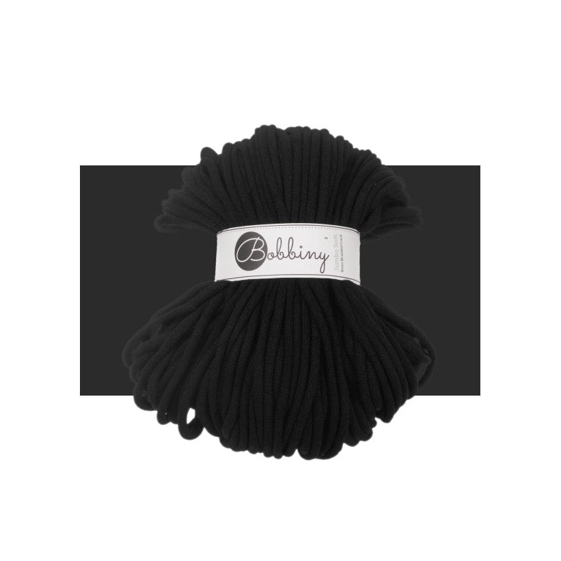 Bobbiny JUMBO SOFT Flechtkordel 8mm geflochten Black 100m - mahina