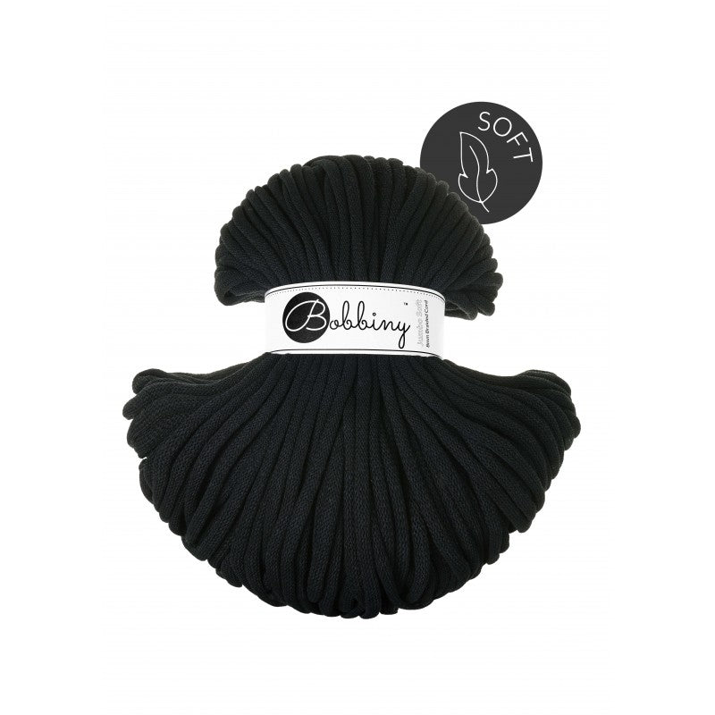 Bobbiny JUMBO SOFT Flechtkordel 8mm geflochten Black 100m - mahina