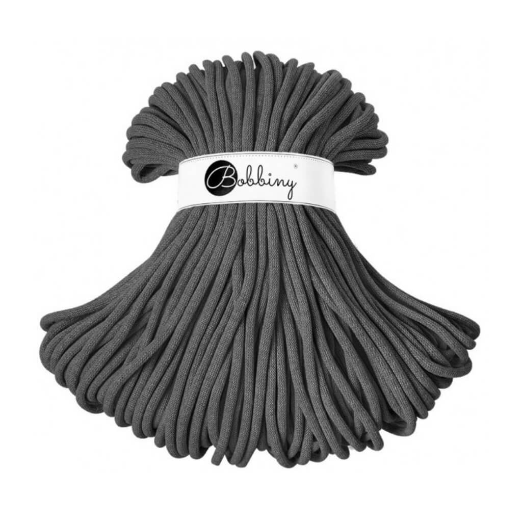 Bobbiny JUMBO Flechtkordel 9mm geflochten Charcoal 100m - mahina