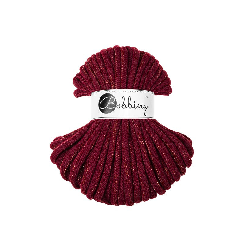 Bobbiny JUMBO Flechtkordel 9mm geflochten Golden Wine Red 30m - Garne > Baumwollgarne > Bobbiny > Geflochten > 9mm von mahina