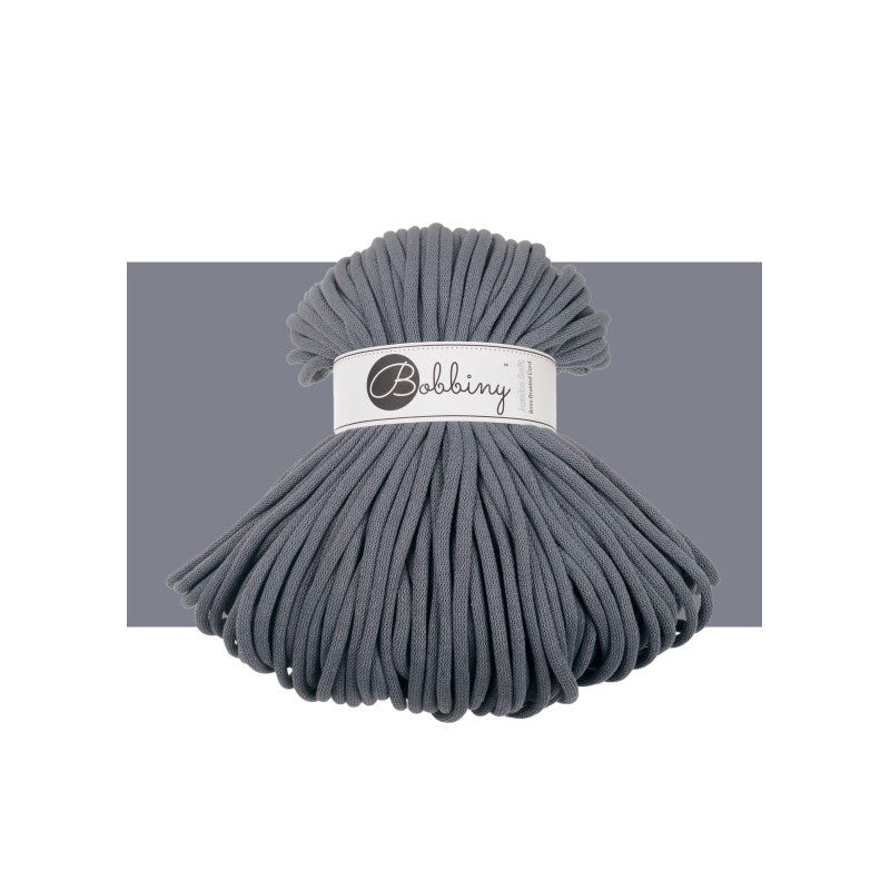 Bobbiny JUMBO SOFT Flechtkordel 8mm geflochten Steel 100m - Garne > Baumwollgarne > Bobbiny > Geflochten > 9mm von mahina