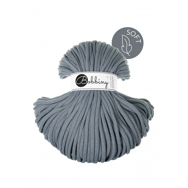 Bobbiny JUMBO SOFT Flechtkordel 8mm geflochten Steel 100m - Garne > Baumwollgarne > Bobbiny > Geflochten > 9mm von mahina