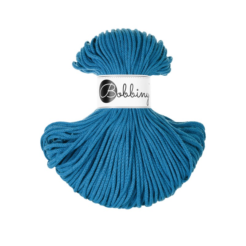 Bobbiny JUNIOR Flechtkordel 3mm geflochten Dopamine Blue 100m - mahina