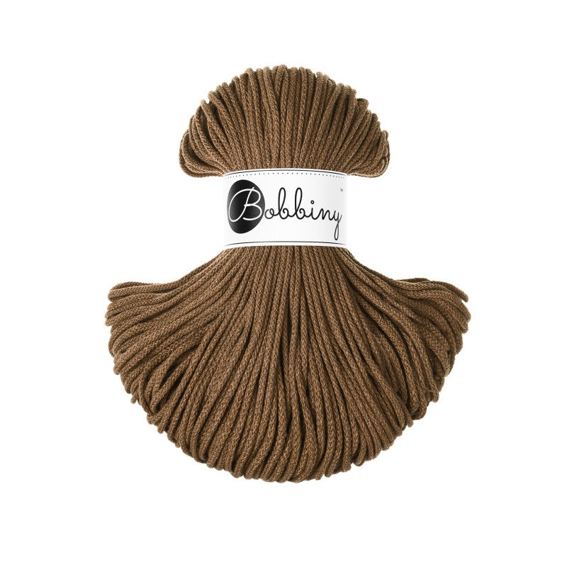 Bobbiny JUNIOR Flechtkordel 3mm geflochten Nut Brown 100m - mahina