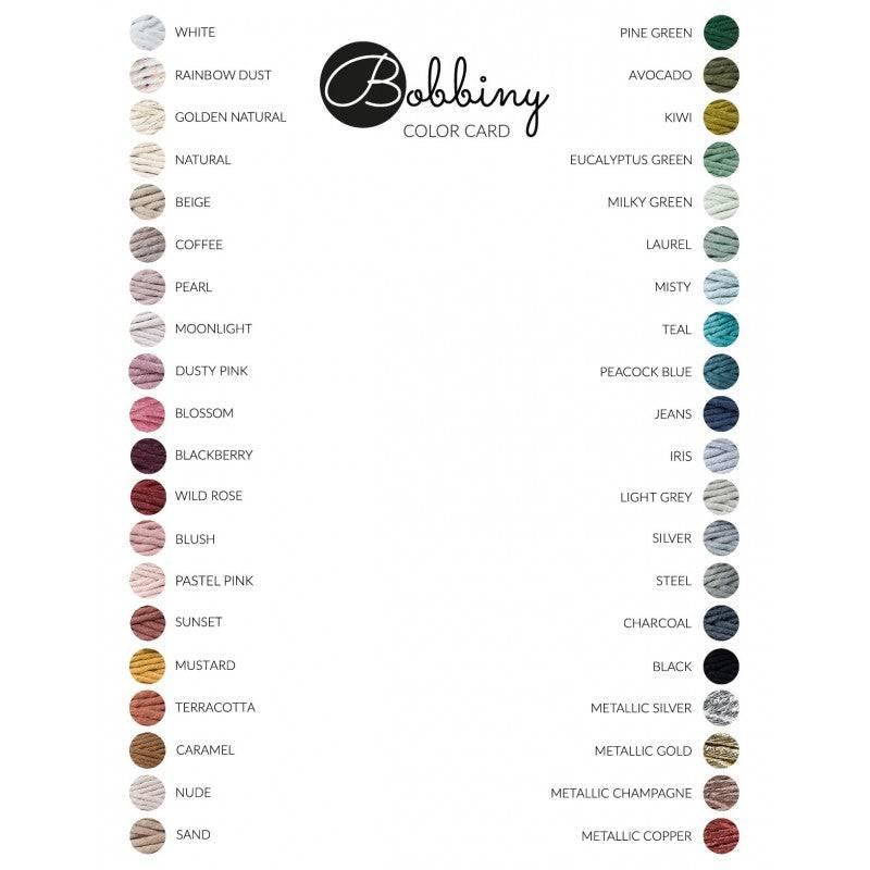 Bobbiny Makramee Garn 1,5mm 3ply Black 100m - mahina