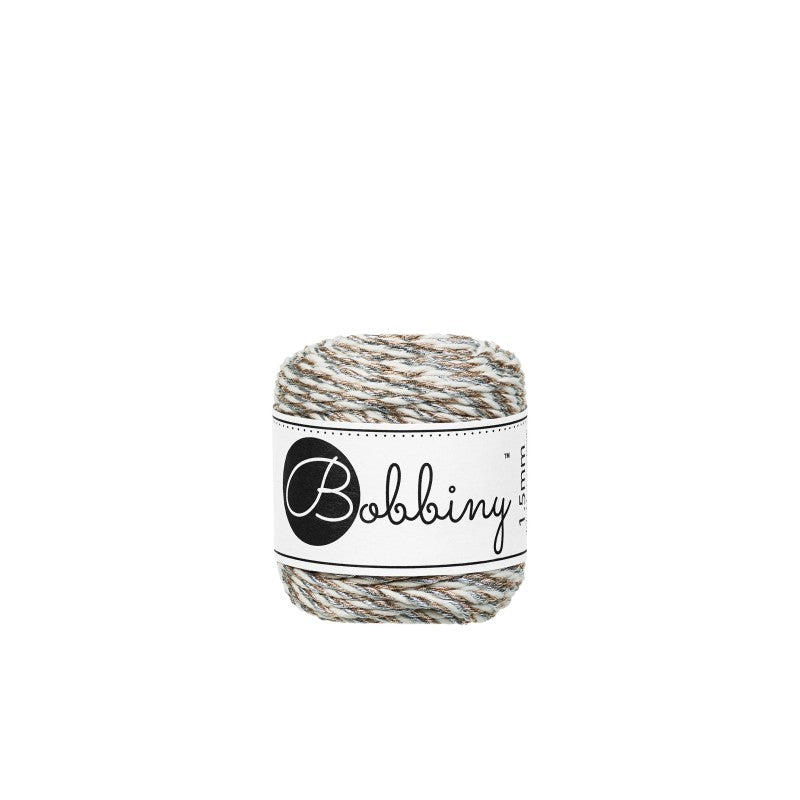 Bobbiny Makramee Garn 1,5mm 3ply Holiday Sparkle 35m - Garne > Baumwollgarne > Bobbiny > 3ply > 1,5mm von mahina