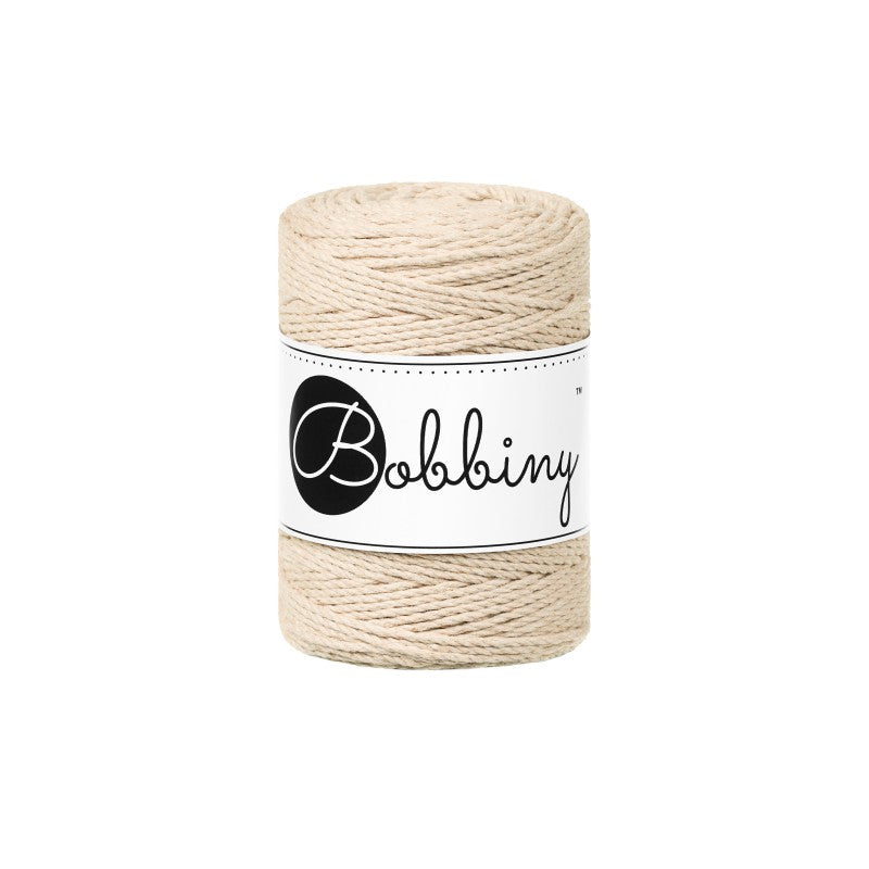 Bobbiny Makramee Garn 1,5mm 3ply Warm Beige 100m - Garne > Baumwollgarne > Bobbiny > 3ply > 1,5mm von mahina