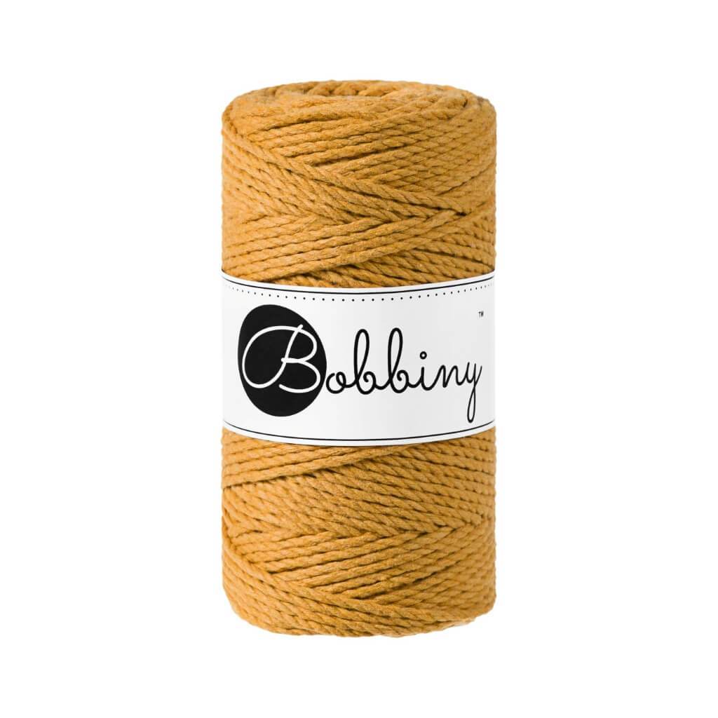 Bobbiny Makramee Garn 3mm 3ply Mustard 100m - mahina