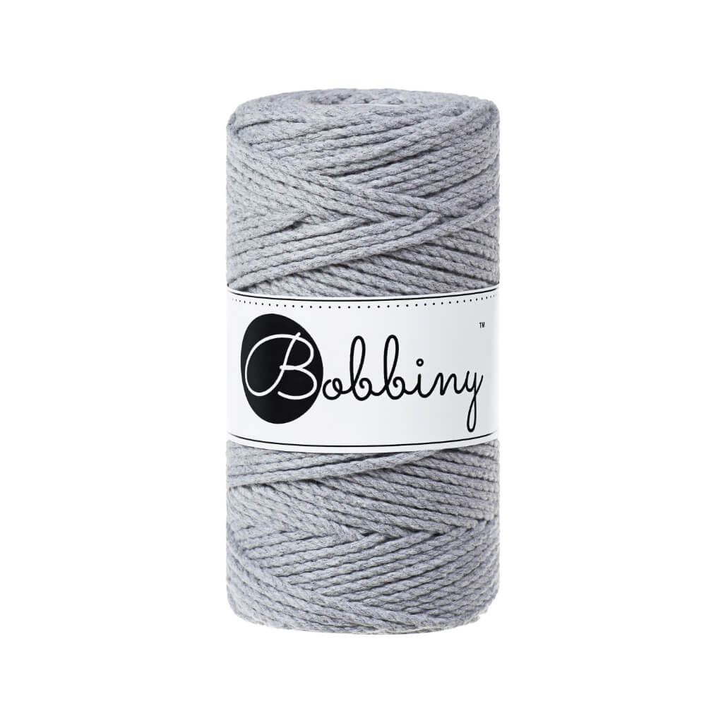 Bobbiny Makramee Garn 3mm 3ply Silver 100m - mahina