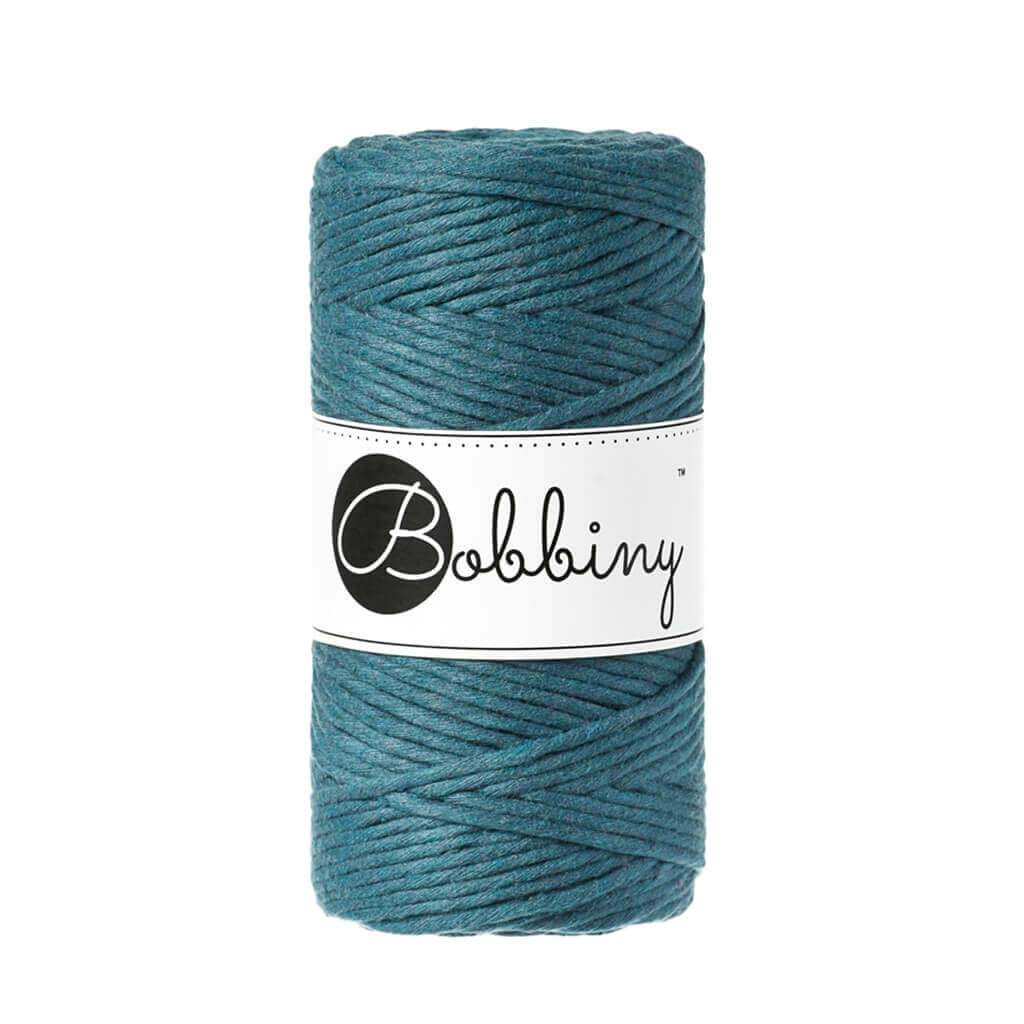 Bobbiny Makramee Garn 3mm gezwirnt Peacock Blue 100m - mahina