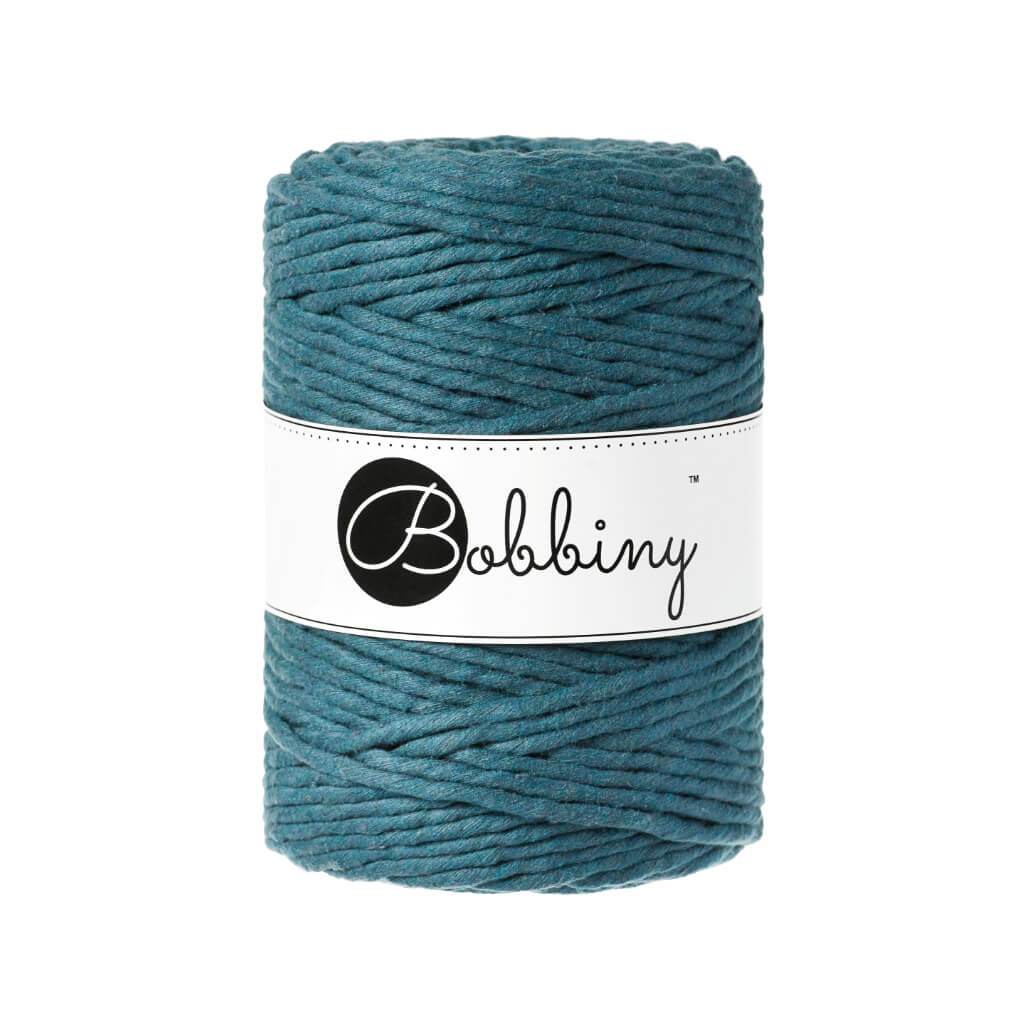 Bobbiny Makramee Garn 5mm gezwirnt Peacock Blue 100m - mahina