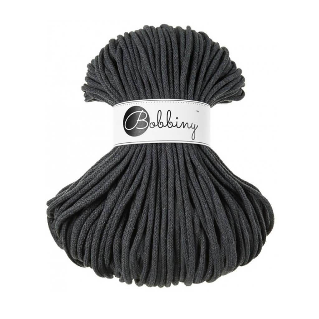 Bobbiny PREMIUM Flechtkordel 5mm geflochten Charcoal 100m - mahina