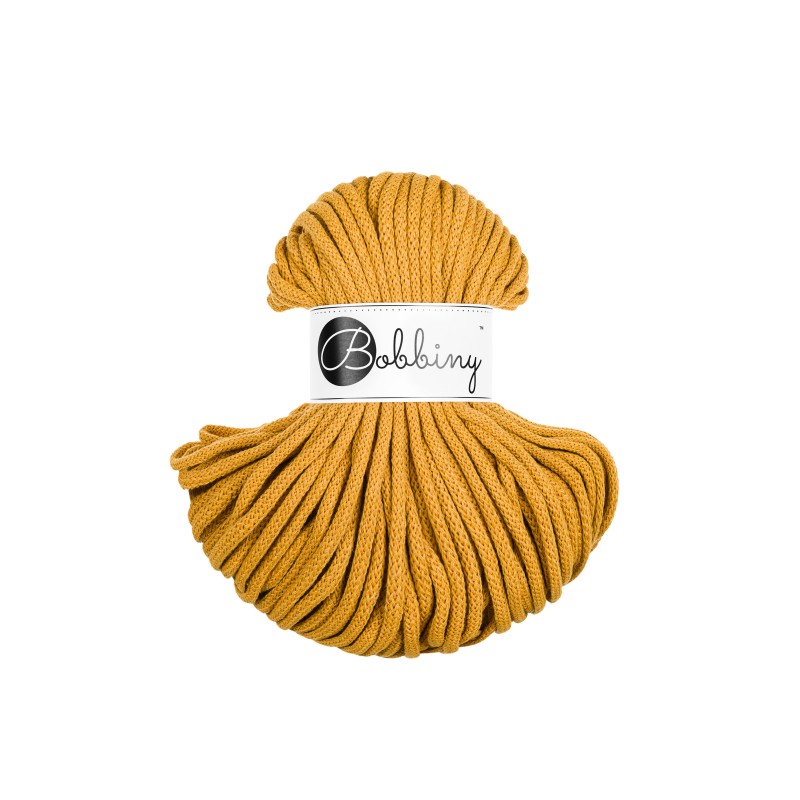 Bobbiny PREMIUM Flechtkordel 5mm geflochten Mustard 50m - Garne > Baumwollgarne > Bobbiny > Geflochten > 5mm von mahina