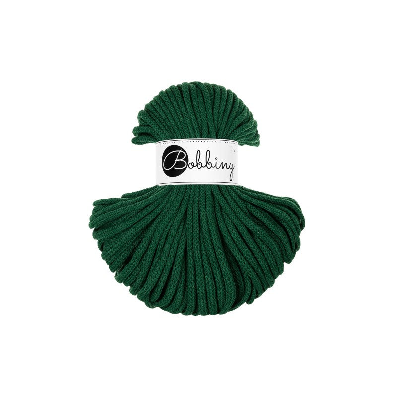 Bobbiny PREMIUM Flechtkordel 5mm geflochten Pine Green 50m - Garne > Baumwollgarne > Bobbiny > Geflochten > 5mm von mahina