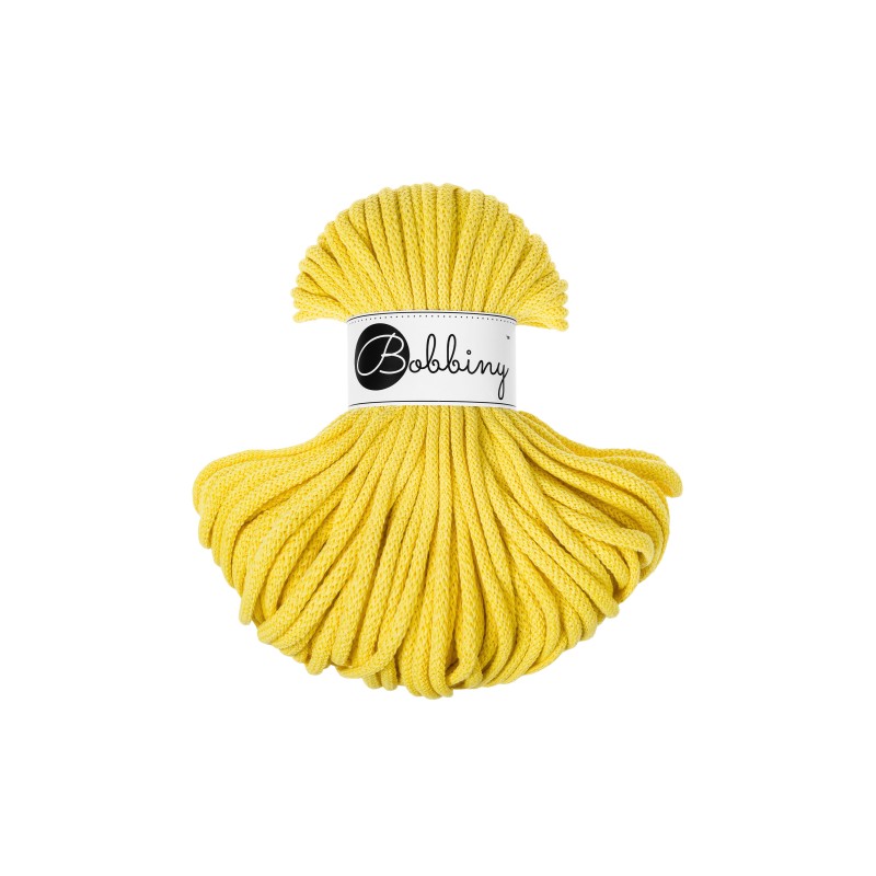 Bobbiny PREMIUM Flechtkordel 5mm geflochten Canary Yellow 50m