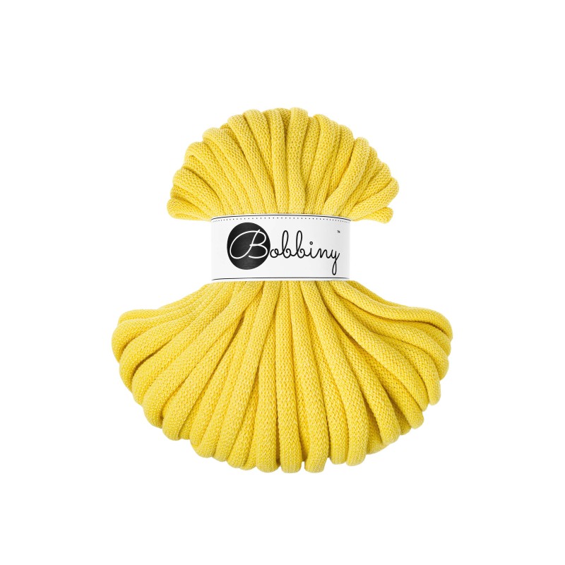 Bobbiny JUMBO Flechtkordel 9mm geflochten Canary Yellow 30m