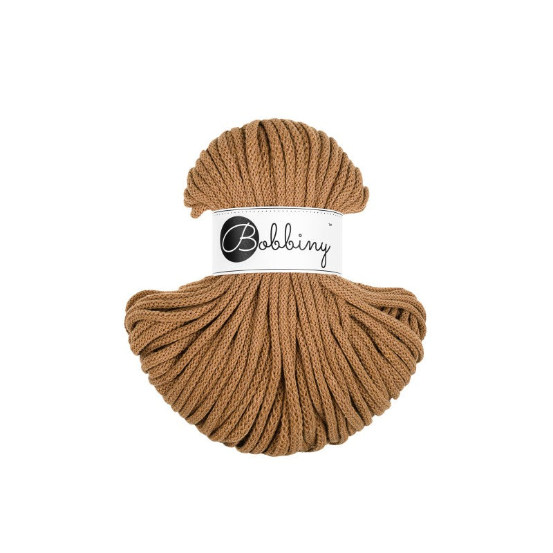 Bobbiny PREMIUM Flechtkordel 5mm geflochten Caramel 50m - MAHINA