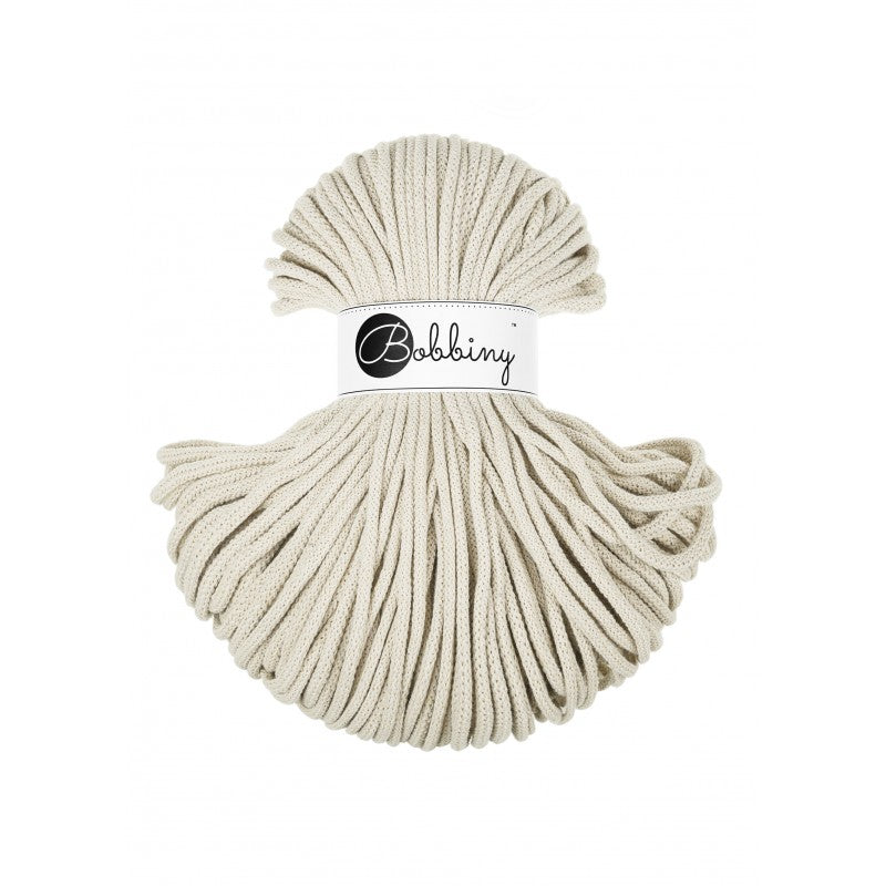 Bobbiny PREMIUM Flechtkordel 5mm geflochten Cashmere Beige 100m - Garne > Baumwollgarne > Bobbiny > Geflochten > 5mm von mahina