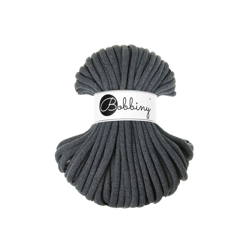 Bobbiny JUMBO Flechtkordel 9mm geflochten Charcoal 30m - mahina