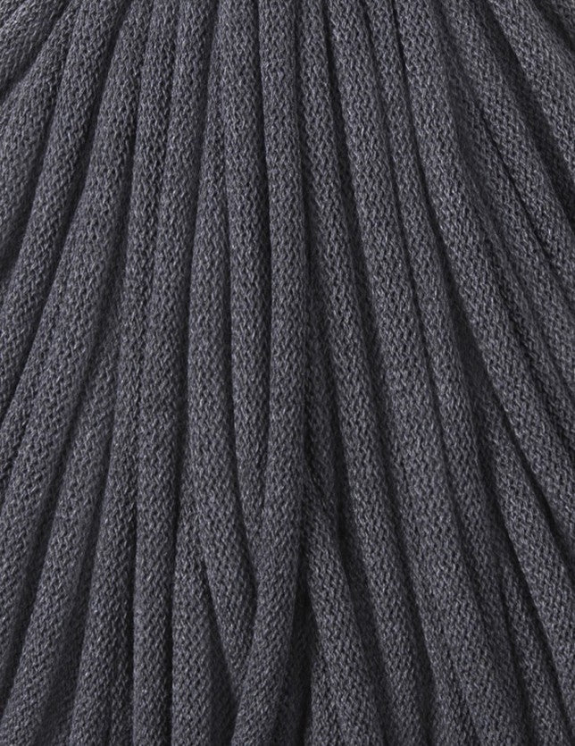 Bobbiny JUMBO SOFT Flechtkordel 8mm geflochten Charcoal 100m - mahina