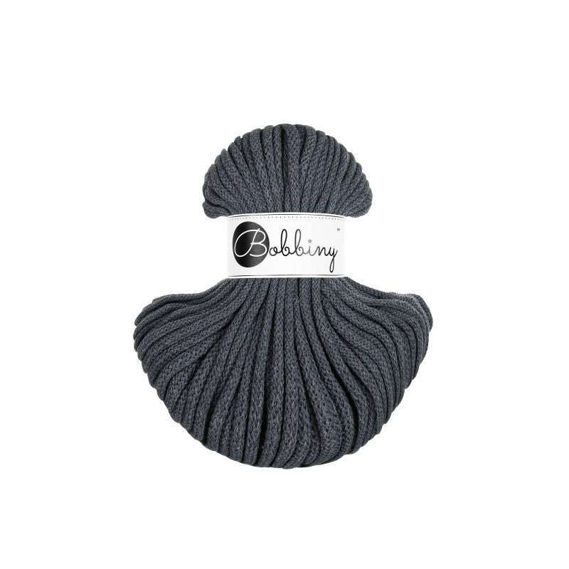 Bobbiny PREMIUM Flechtkordel 5mm geflochten Charcoal 50m - mahina